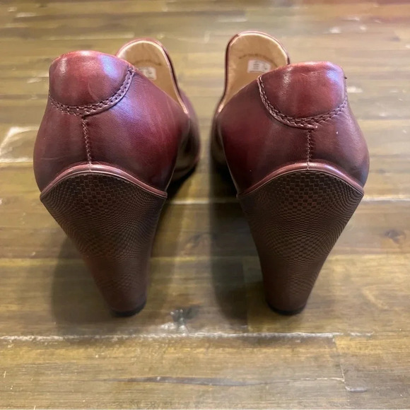 Ecco sculptured 75 bordeaux heels 41 Loafer Wine Burgundy - Picture 6 of 9